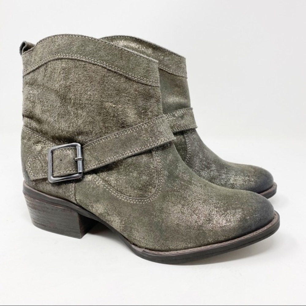 Naughty Monkey Suede Metallic Buckle Ankle Boots 7